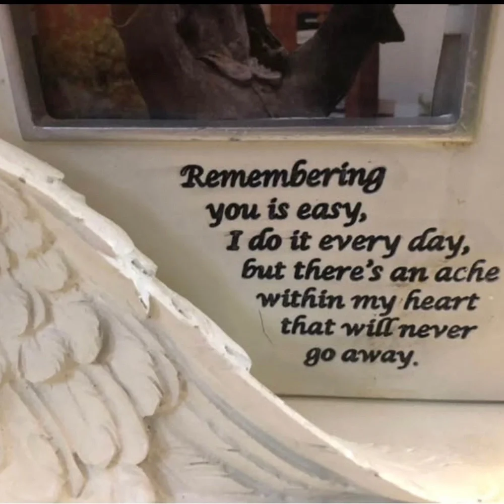 The Angel Of “Remembering” Photo Frame Tea light Candle Holder Figurine 8.5